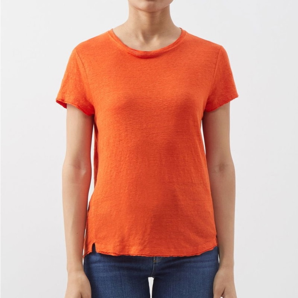 FRAME orange linen tee